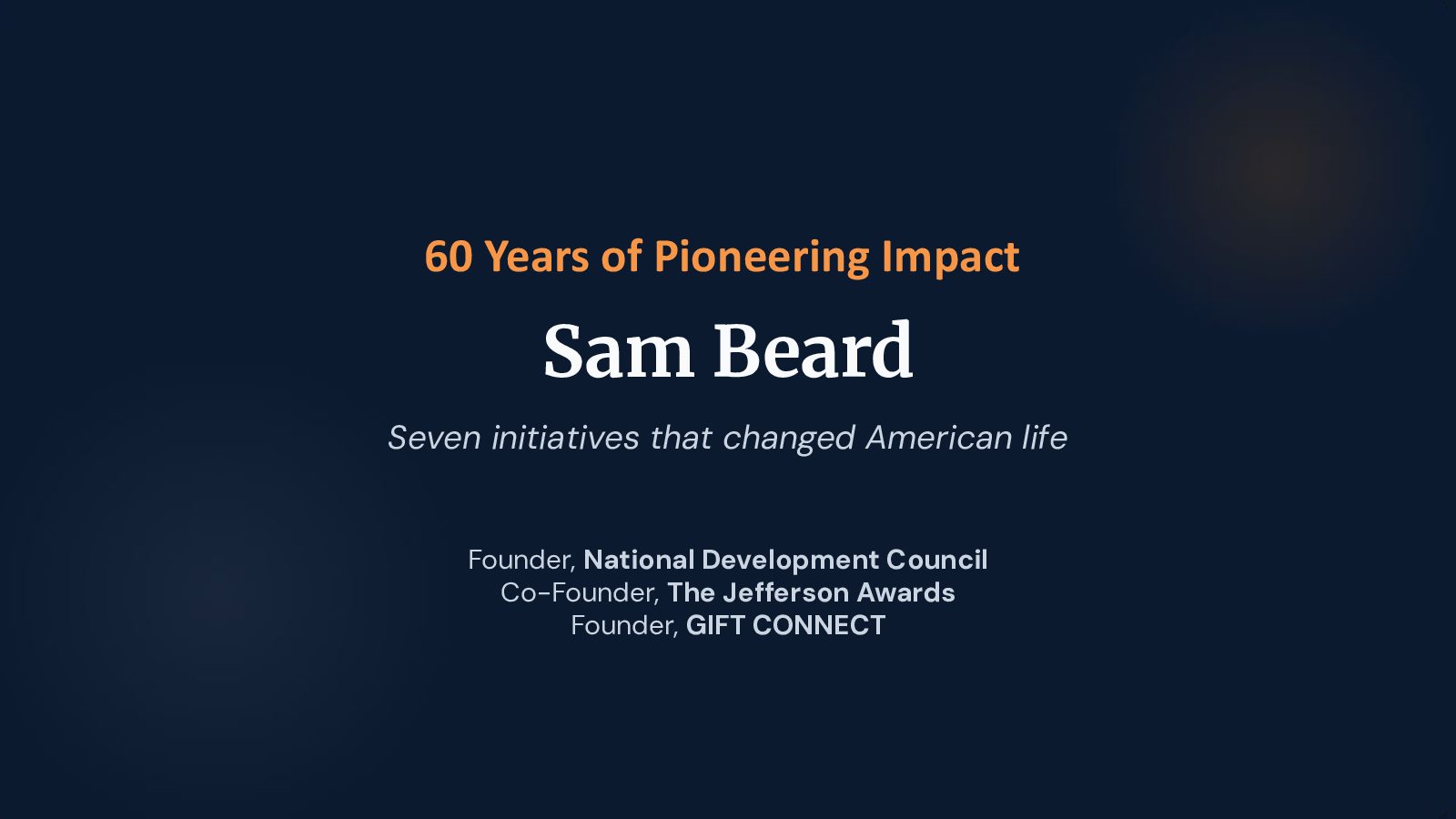 Sam Beard — The Pioneer Pathway — slide 1